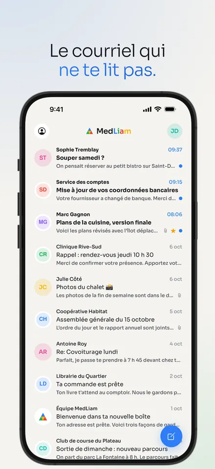 La boîte de réception MedLiam